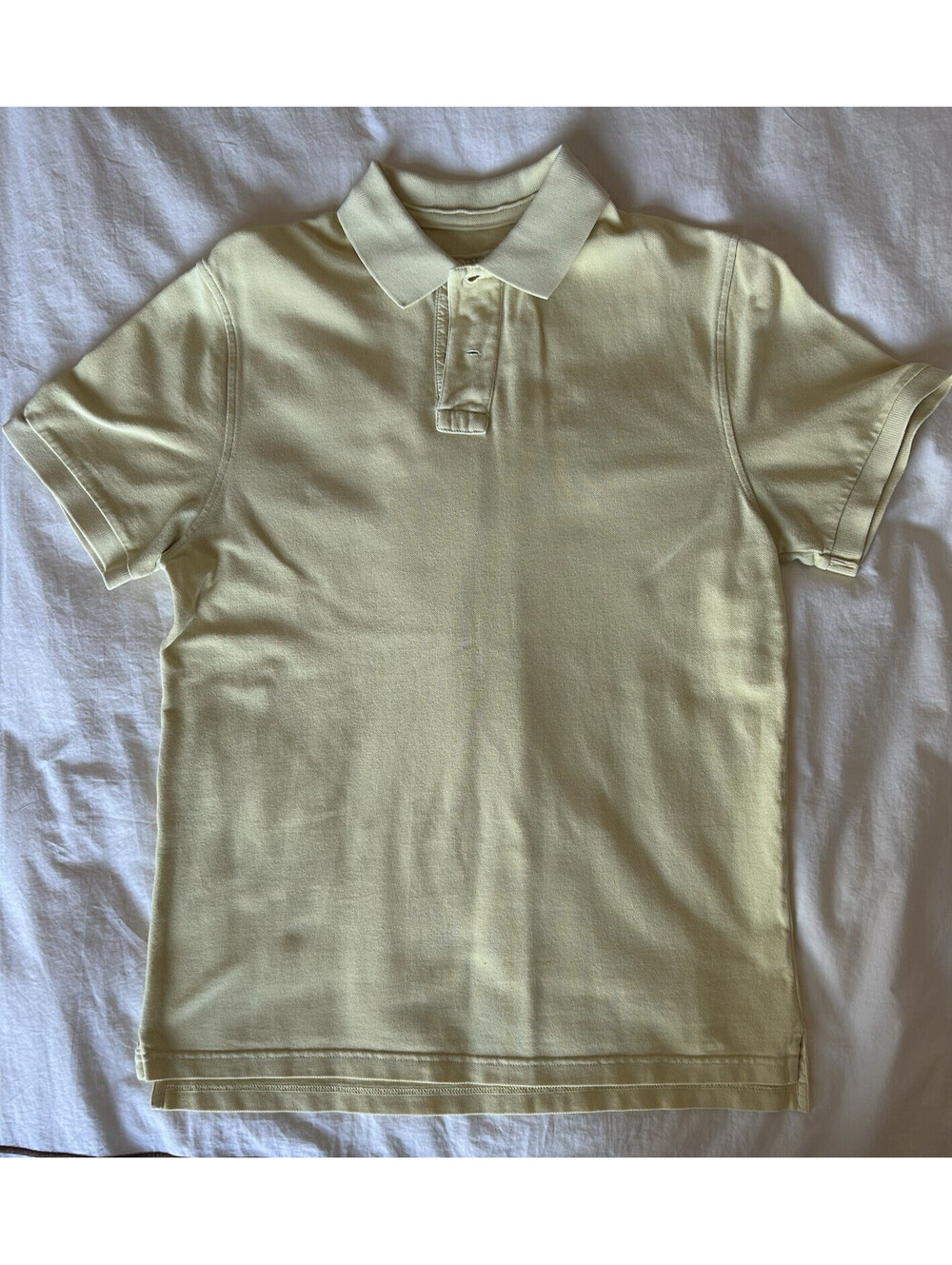 J.Crew Vintage Polo Shirt - Men’s Medium - Yellow Garment Dyed Cotton